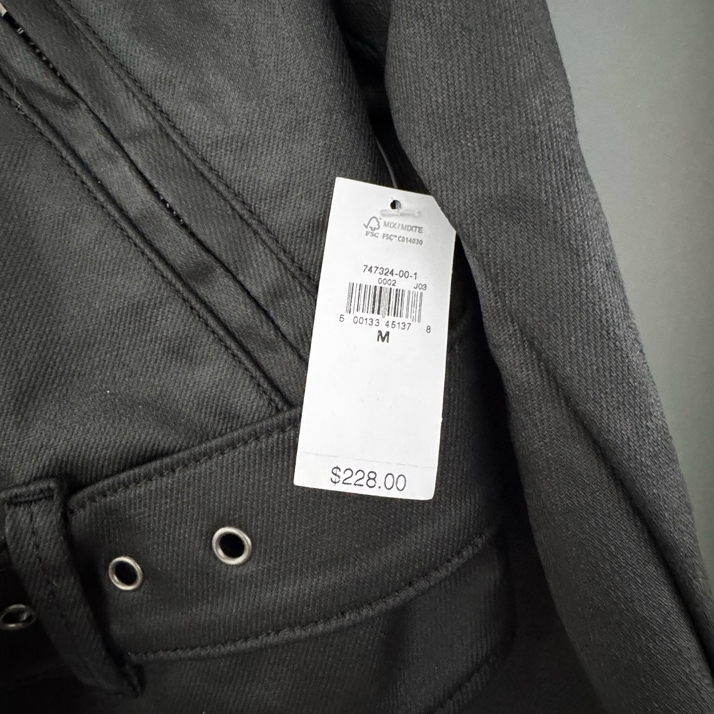GAP Zac Posen Black Leather Jacket Classic Moto NWT. SIZE MEDIUM. ๐ค - Picture 9 of 9